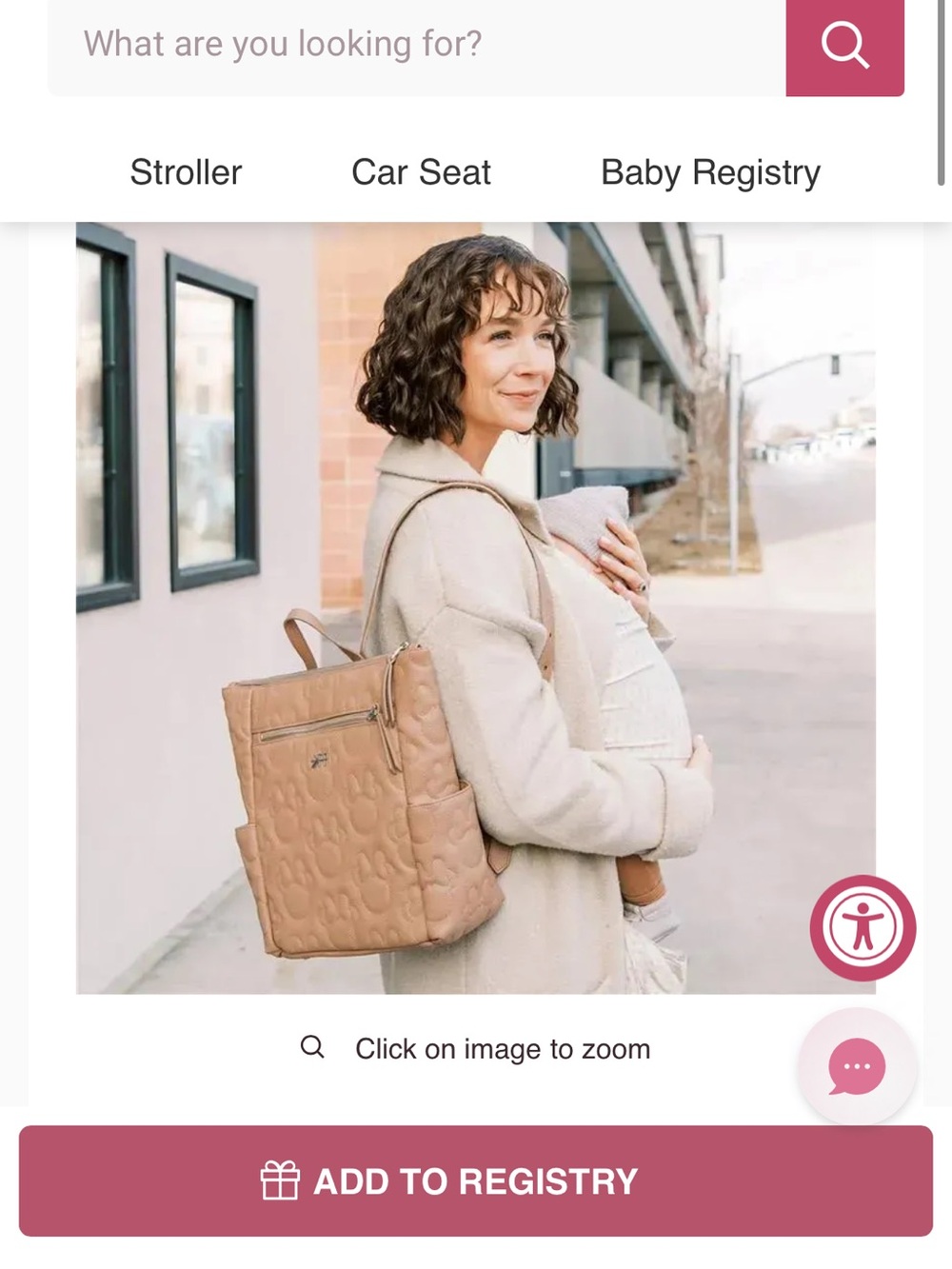 Freshly Picked Minnie Mouse Tan Diaper Backpack